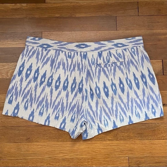 Joie Ikat Print Cotton Merci Shorts Blue White 10 - Picture 4 of 6